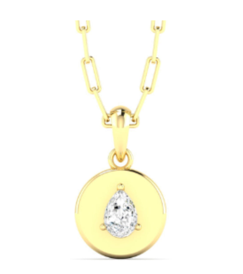 Pear Disc Necklace