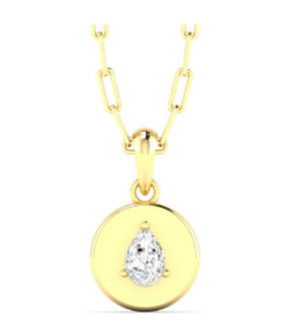 Pear Disc Necklace