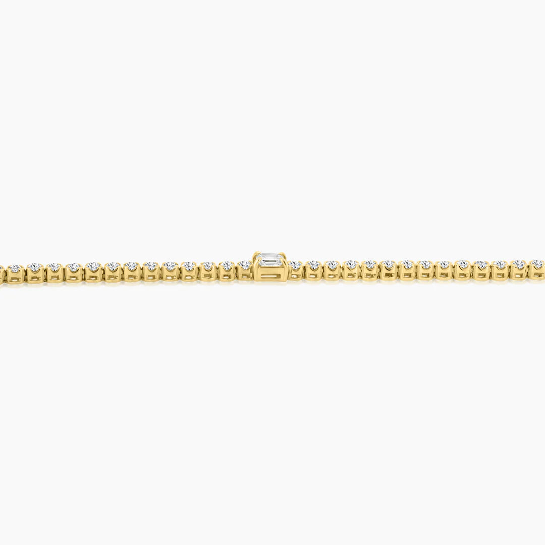 14K Yellow Gold Half Tennis Bracelet