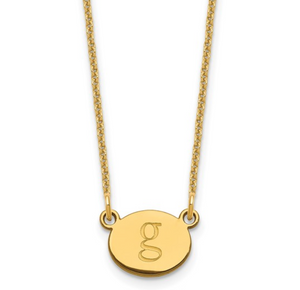 Oval initial necklace