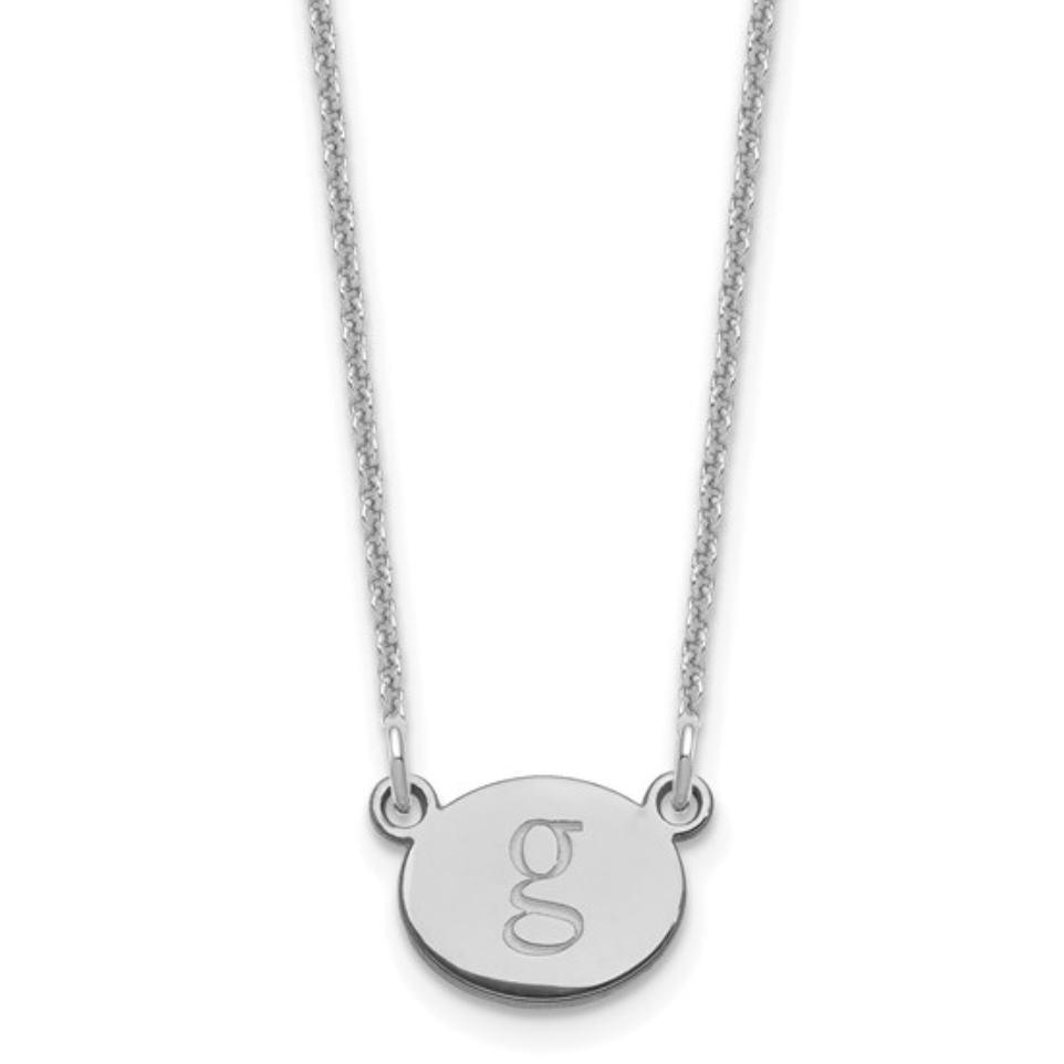 Oval initial necklace