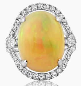 14K Gold Opal Statement Ring