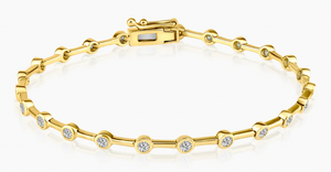 14K Gold Bezel Dainty Bracelet