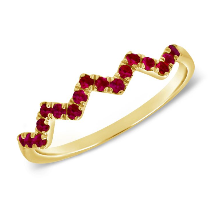 Ruby ZigZag Ring
