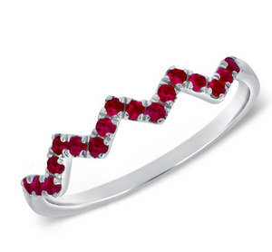 Ruby ZigZag Ring
