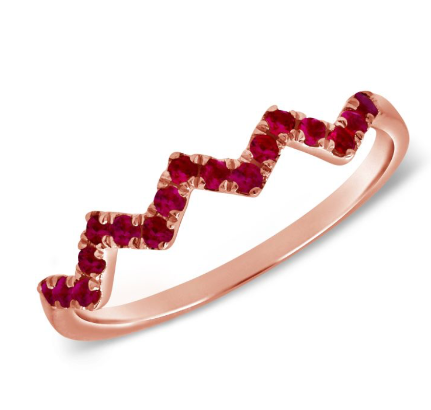 Ruby ZigZag Ring