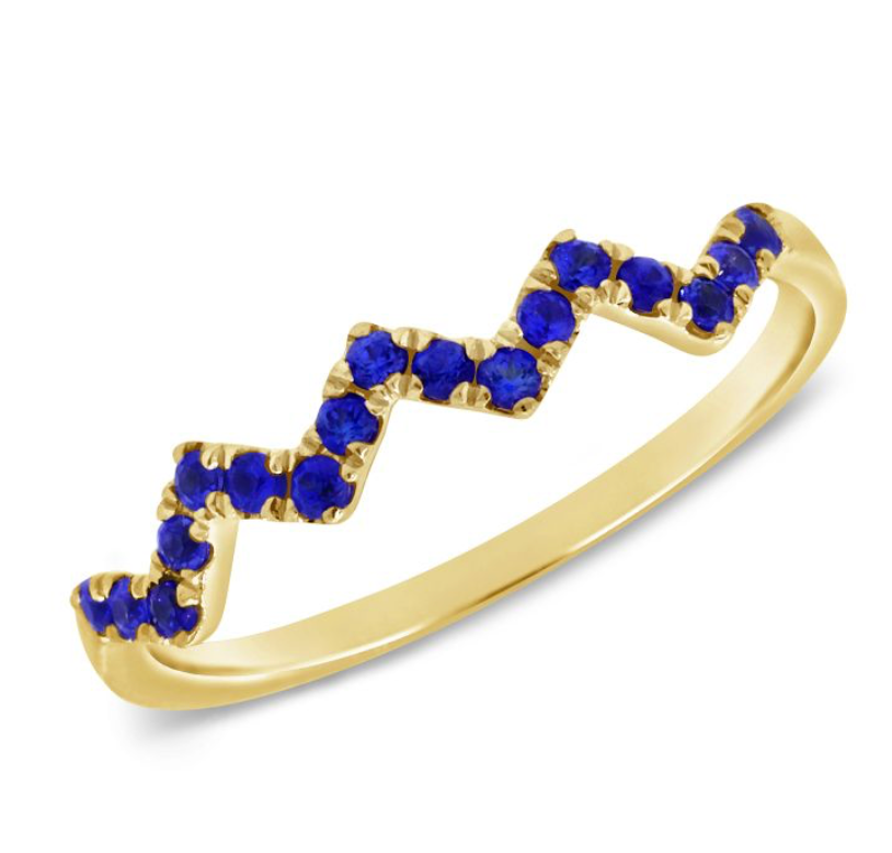 Sapphire ZigZag Ring