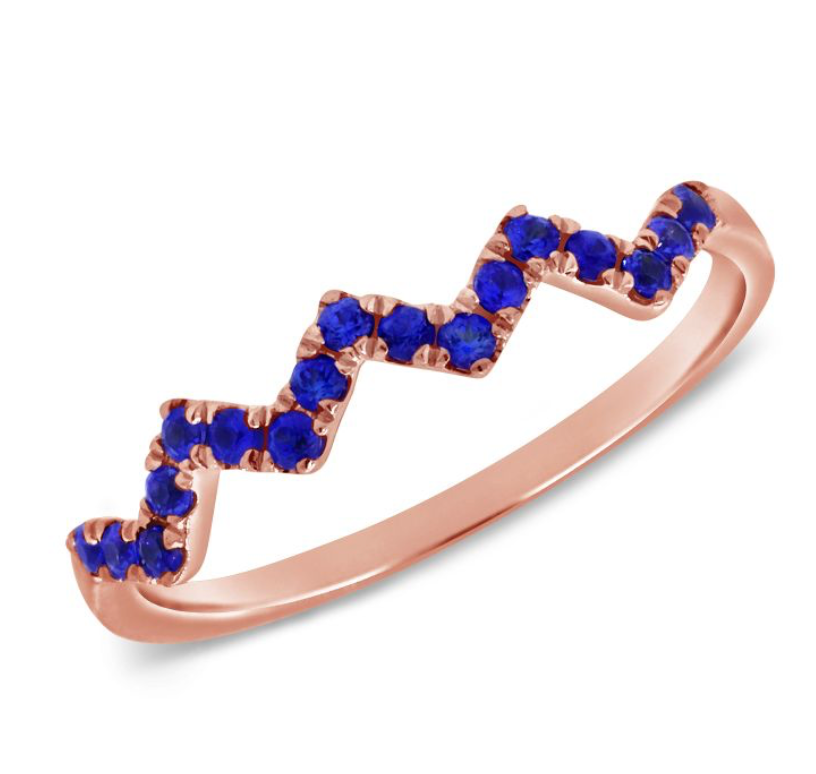 Sapphire ZigZag Ring
