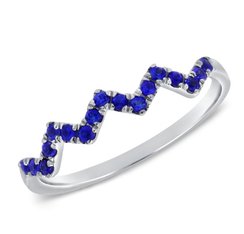 Sapphire ZigZag Ring