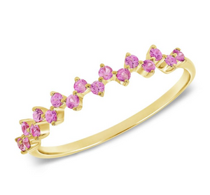 Pink Sapphire ZigZag Ring