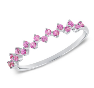 Pink Sapphire ZigZag Ring