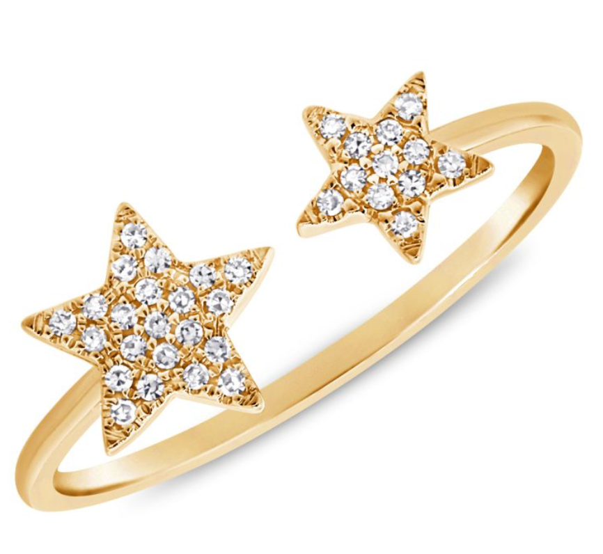 Diamond Star Cuff Ring