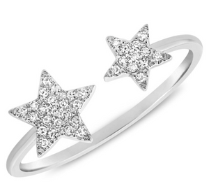 Diamond Star Cuff Ring