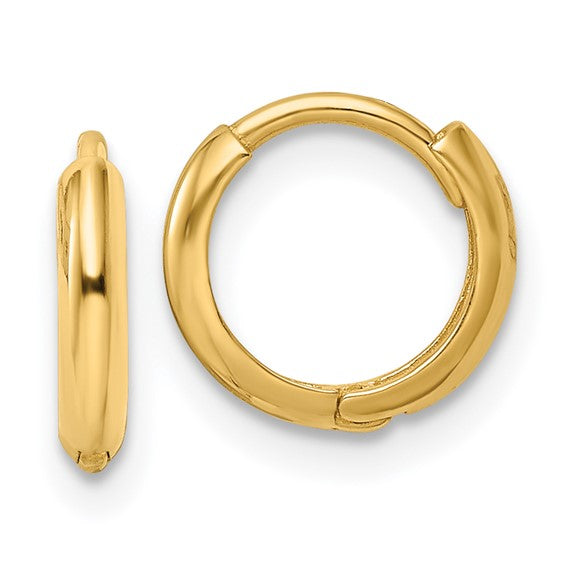 Gold Hinged Huggie Hoop